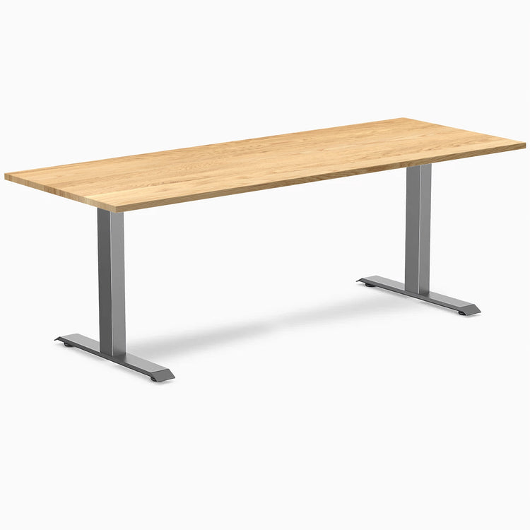 Desky Zero Hardwood Office Desk-Desks-Desky-White Oak-2000x750mm-Space Grey-Desky® Australia