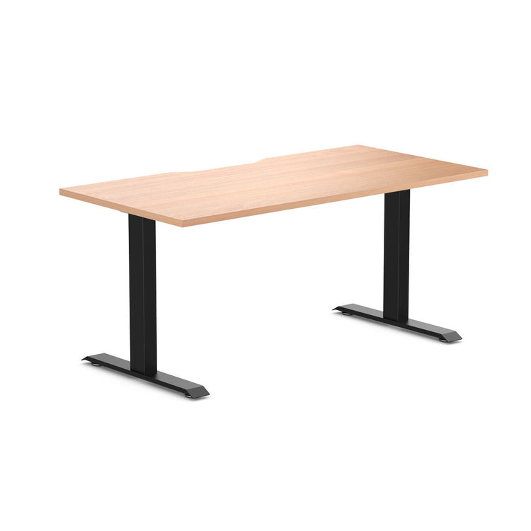 select beech scallop fixed frame office desk