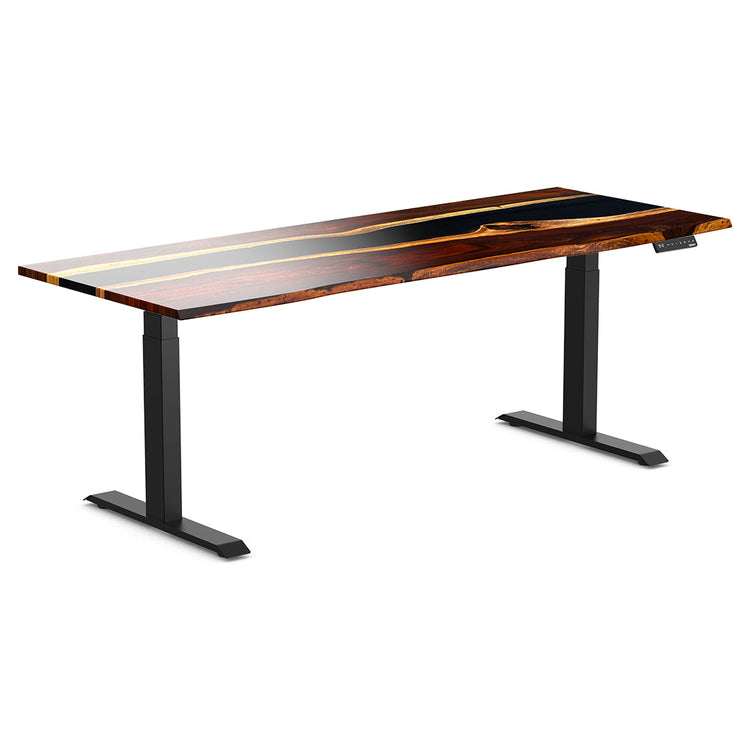Desky Dual Resin Hardwood Sit Stand Desk