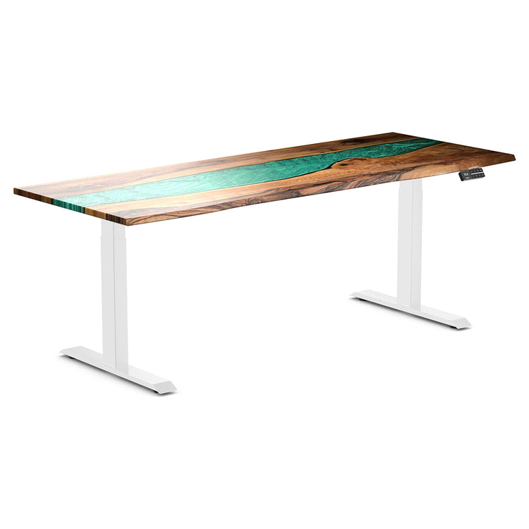 Desky Dual Resin Hardwood Sit Stand Desk