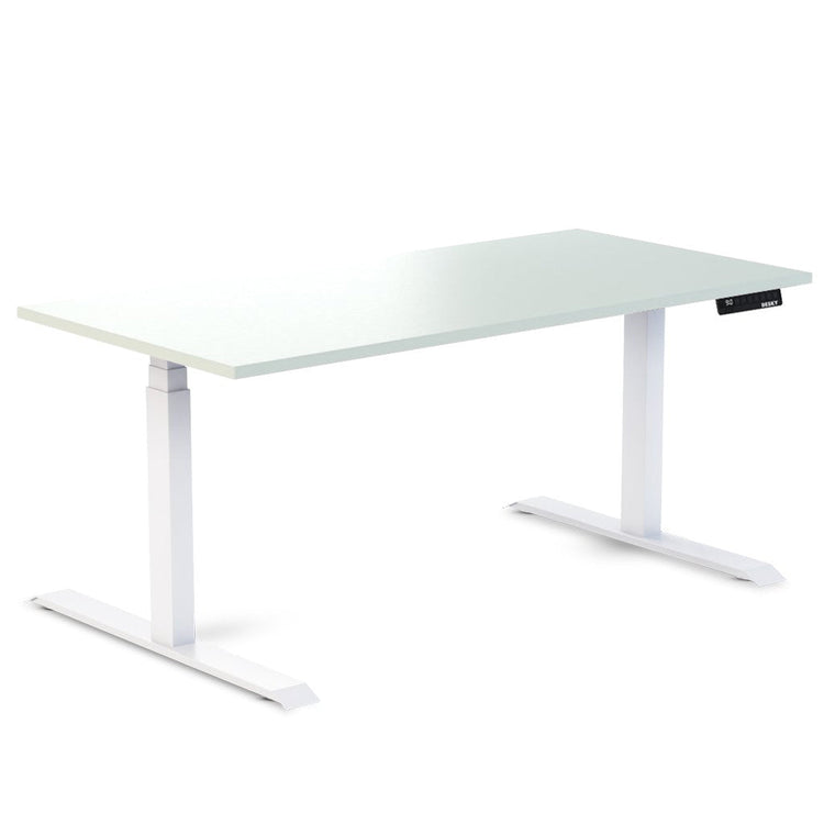Desky Dual Scalloped Melamine Sit Stand Desk Pastel Blue Large 1800x750mm - Desky