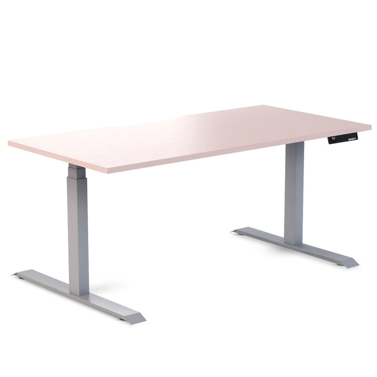 Desky Dual Scalloped Melamine Sit Stand Desk Pastel Pink Large 1800x750mm - Desky