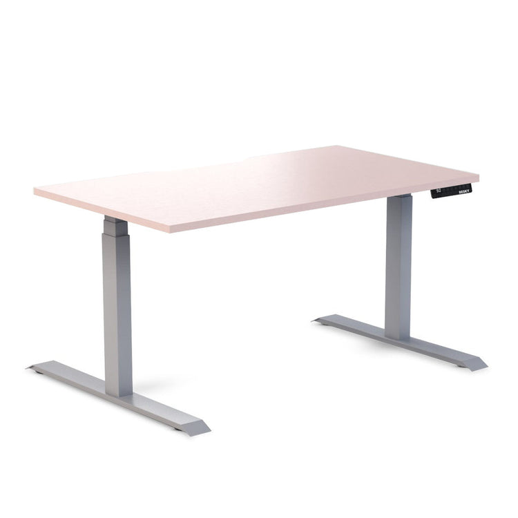 Desky Dual Scalloped Melamine Sit Stand Desk Pastel Pink Medium 1500x750mm - Desky