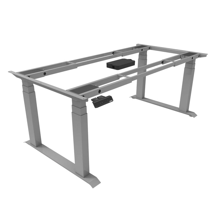 Desky Quad Sit Stand Desk Frame Grey - Desky