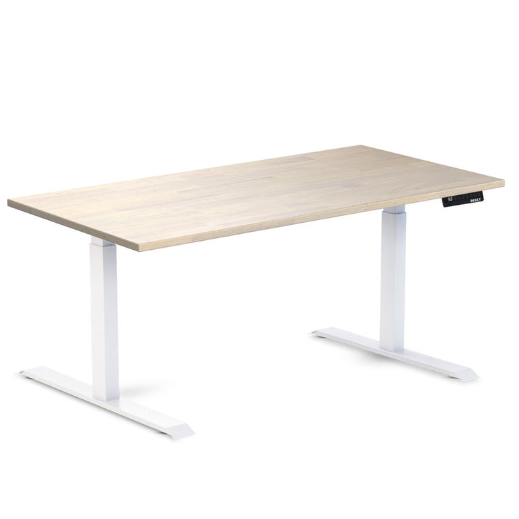 Desky Dual Rubberwood Sit Stand Desk Washed Oak 1500x700/750mm - Desky