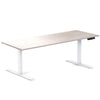 Desky Dual Rubberwood Sit Stand Desk White Brushed 2000x750mm - Desky